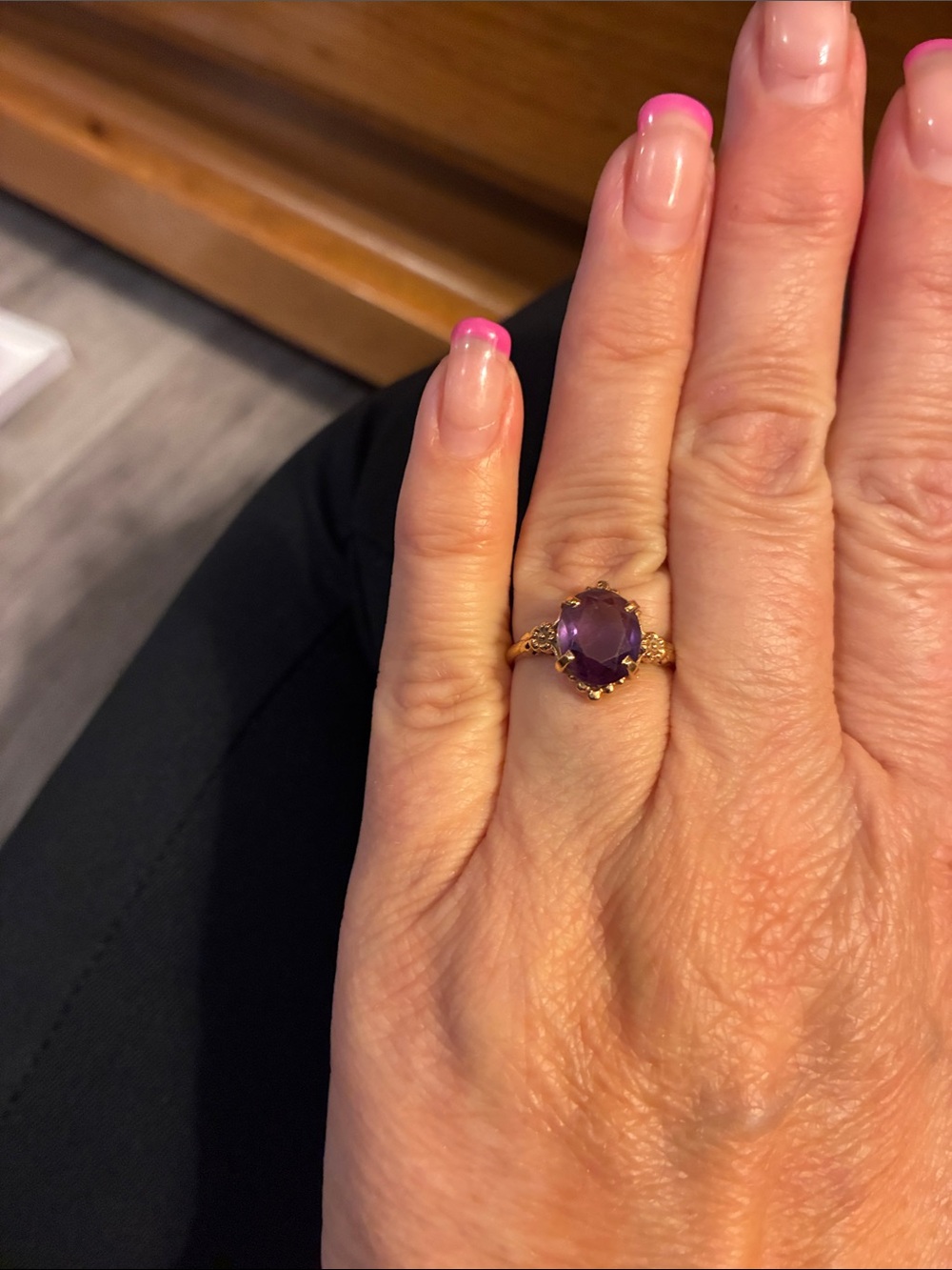 Solid Gold Ring 10k with Amethyst
